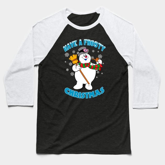 Frosty the snowman Baseball T-Shirt by OniSide